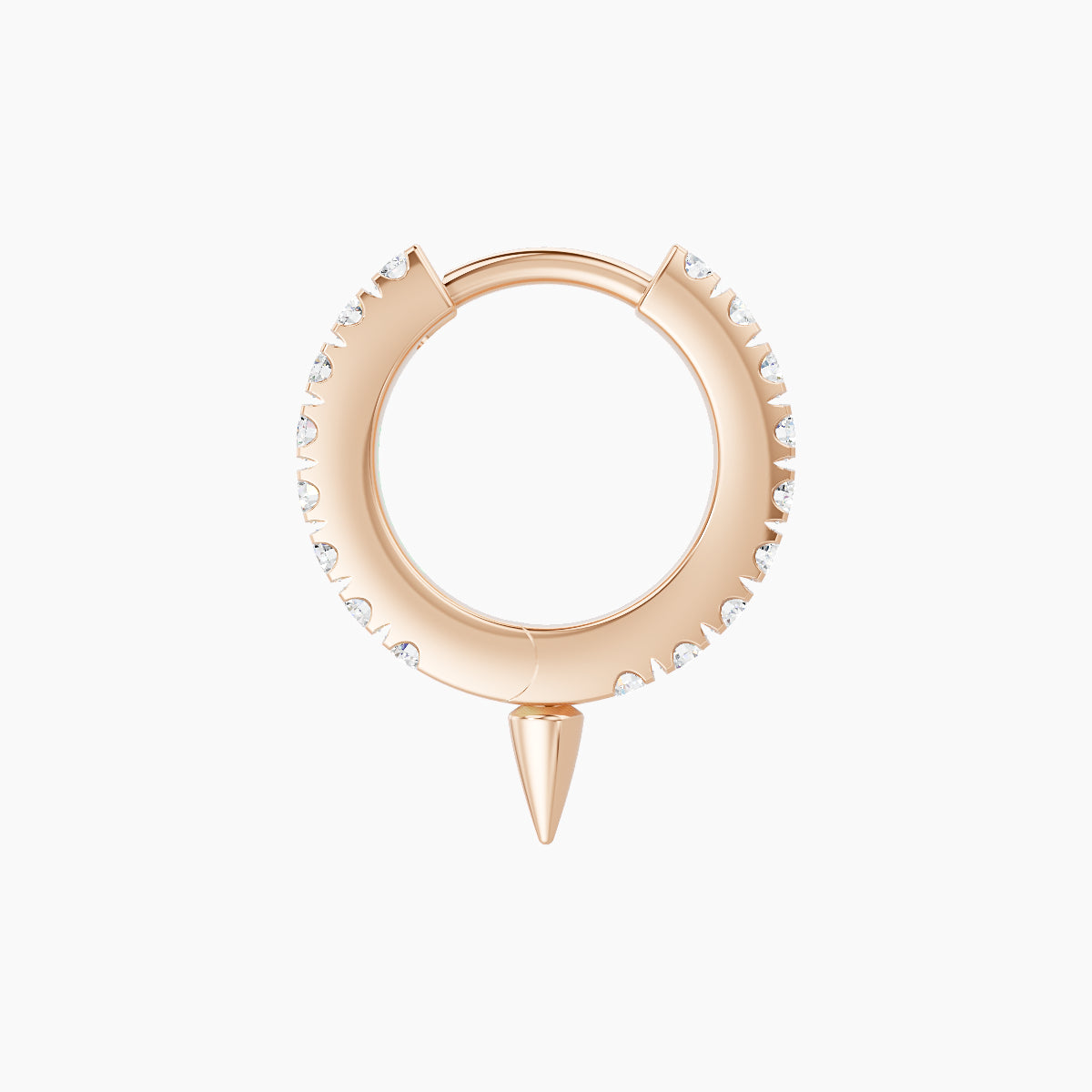 Xuan | 18k Rose Gold 6.5 mm Spike Diamond Hoop Piercing