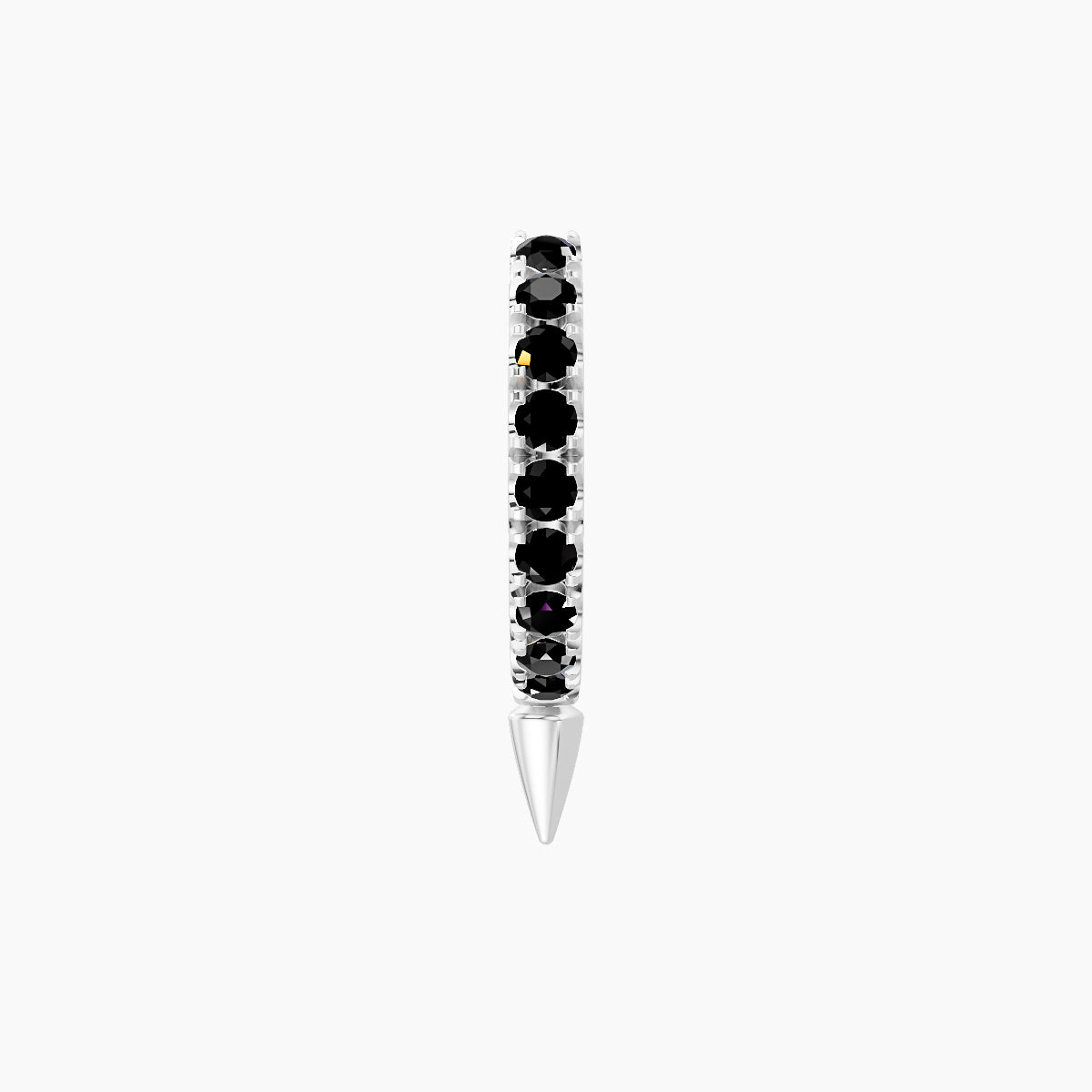 Xuan | 18k White Gold 6.5 mm Spike Black Diamond Hoop Piercing