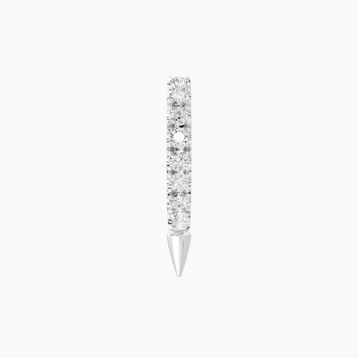 Xuan | 18k White Gold 6.5 mm Spike Diamond Hoop Piercing