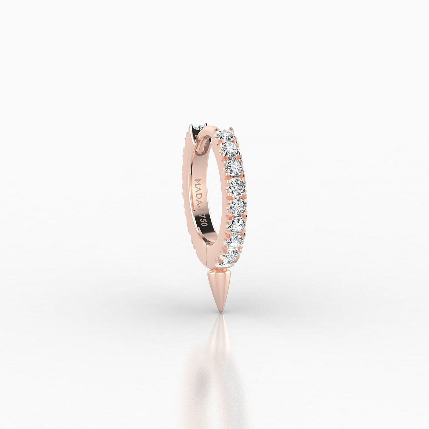 Xuan | 18k Rose Gold 6.5 mm Spike Diamond Hoop Piercing