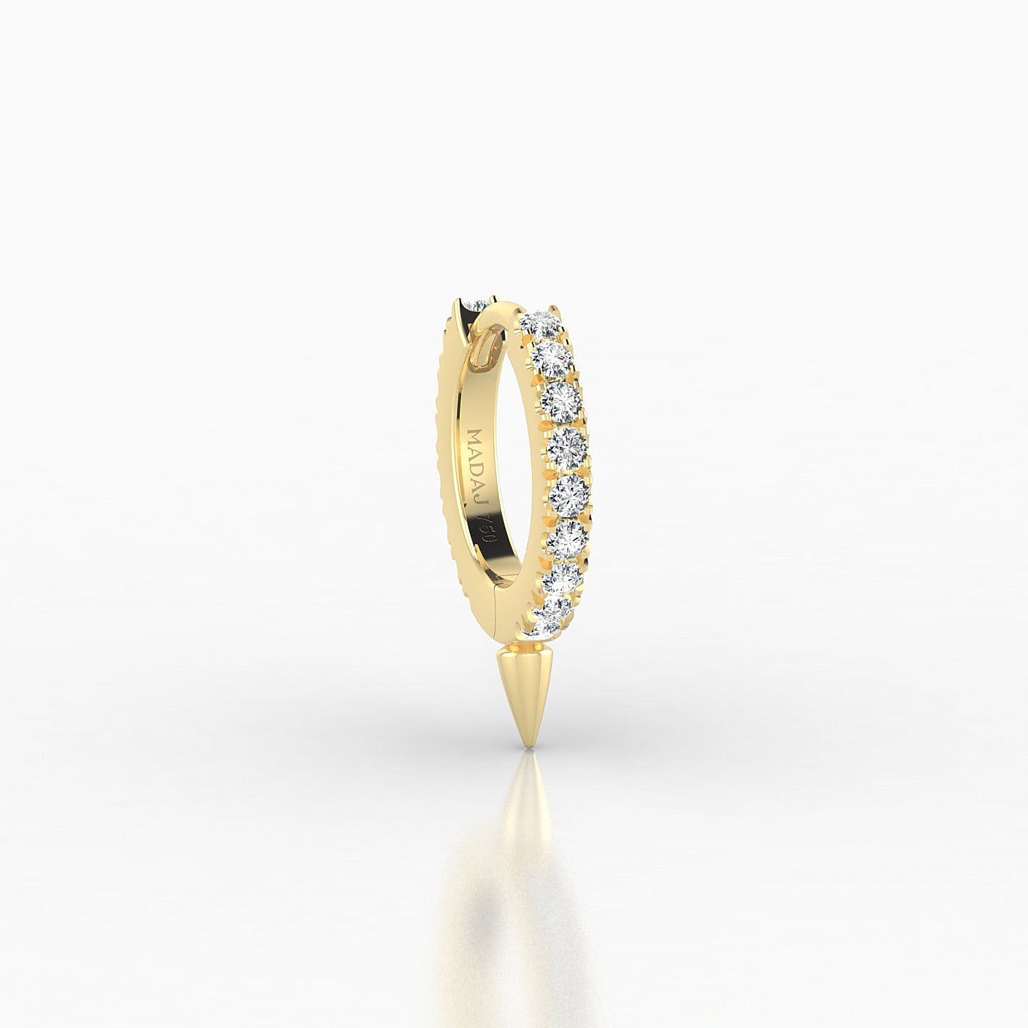 Xuan | 18k Yellow Gold 6.5 mm Spike Diamond Hoop Piercing