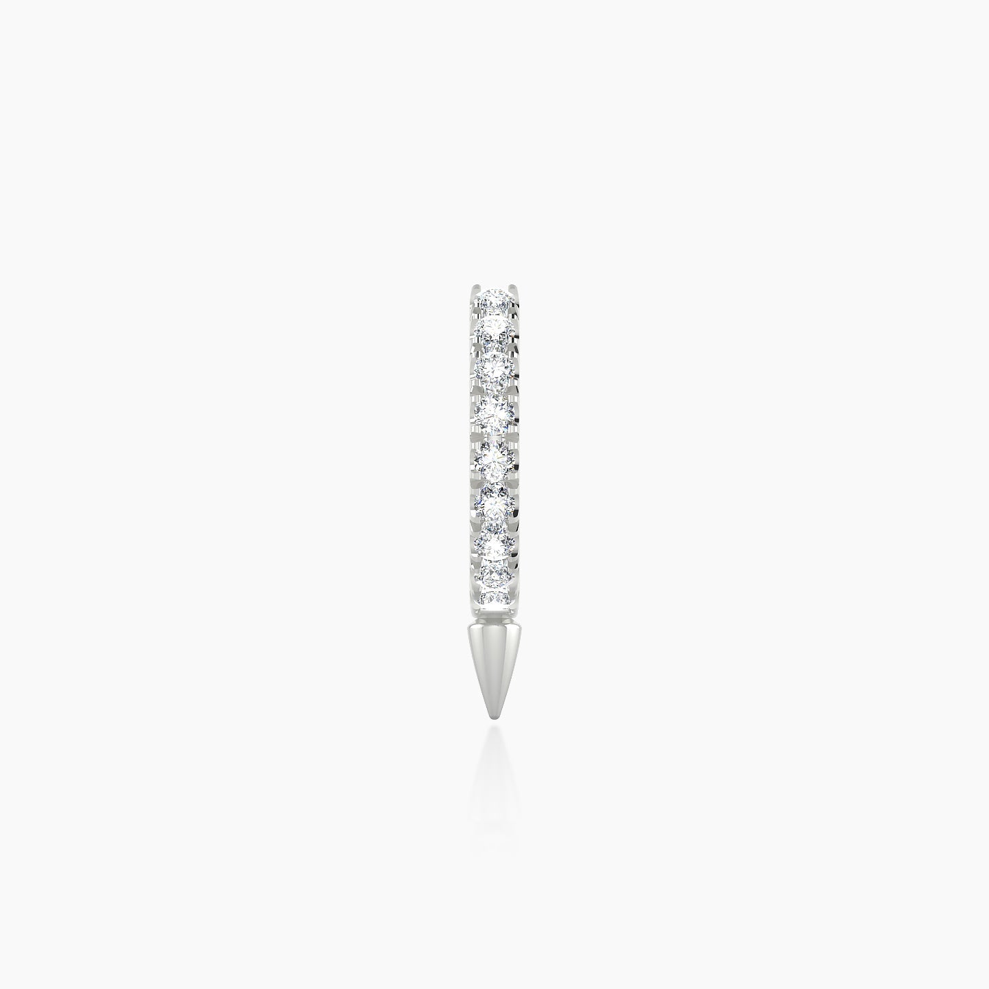 Xuan | 18k White Gold 6.5 mm Spike Diamond Hoop Piercing
