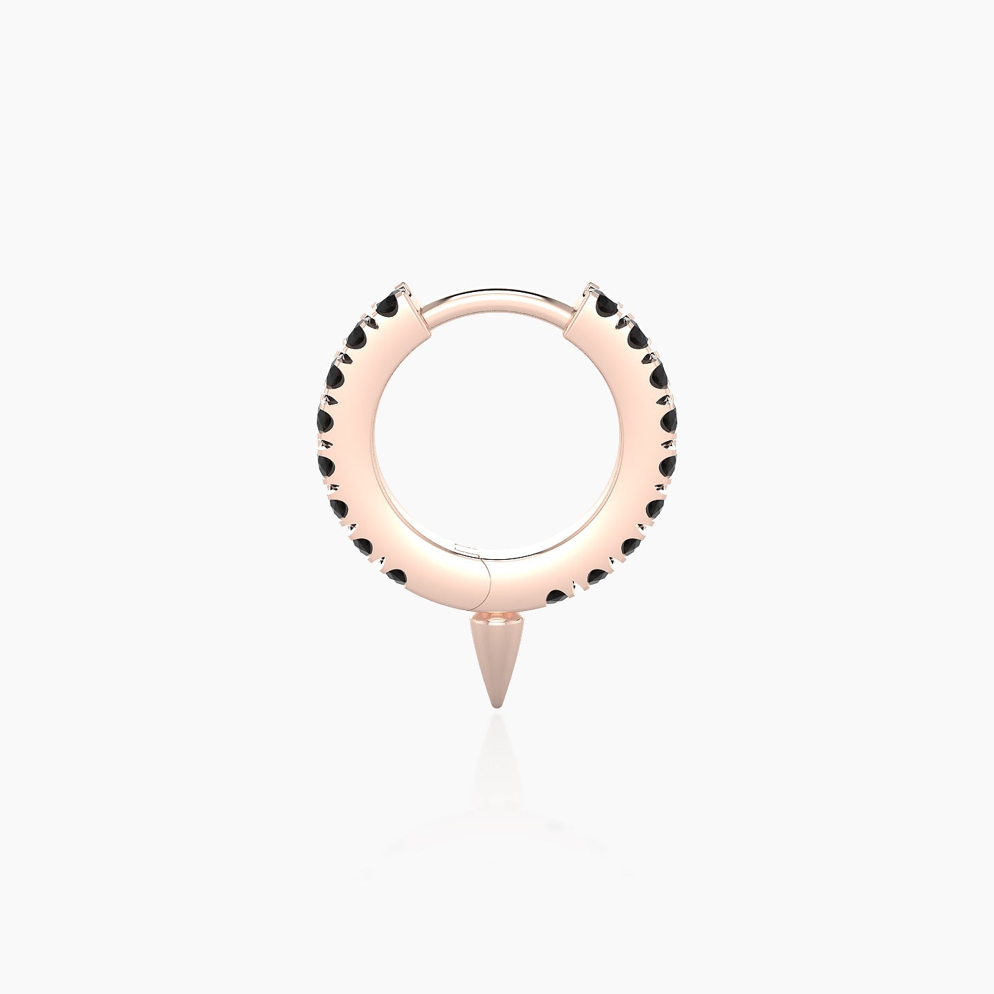 Xuan | 18k Rose Gold 6.5 mm Spike Black Diamond Hoop Piercing