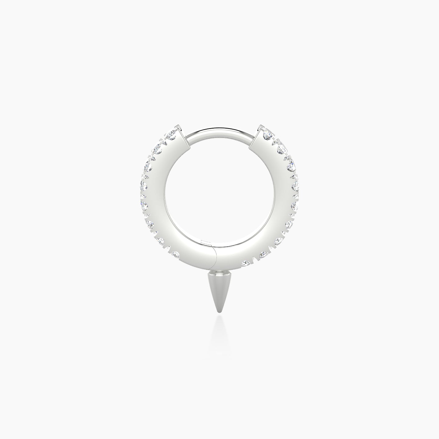 Xuan | 18k White Gold 6.5 mm Spike Diamond Hoop Piercing
