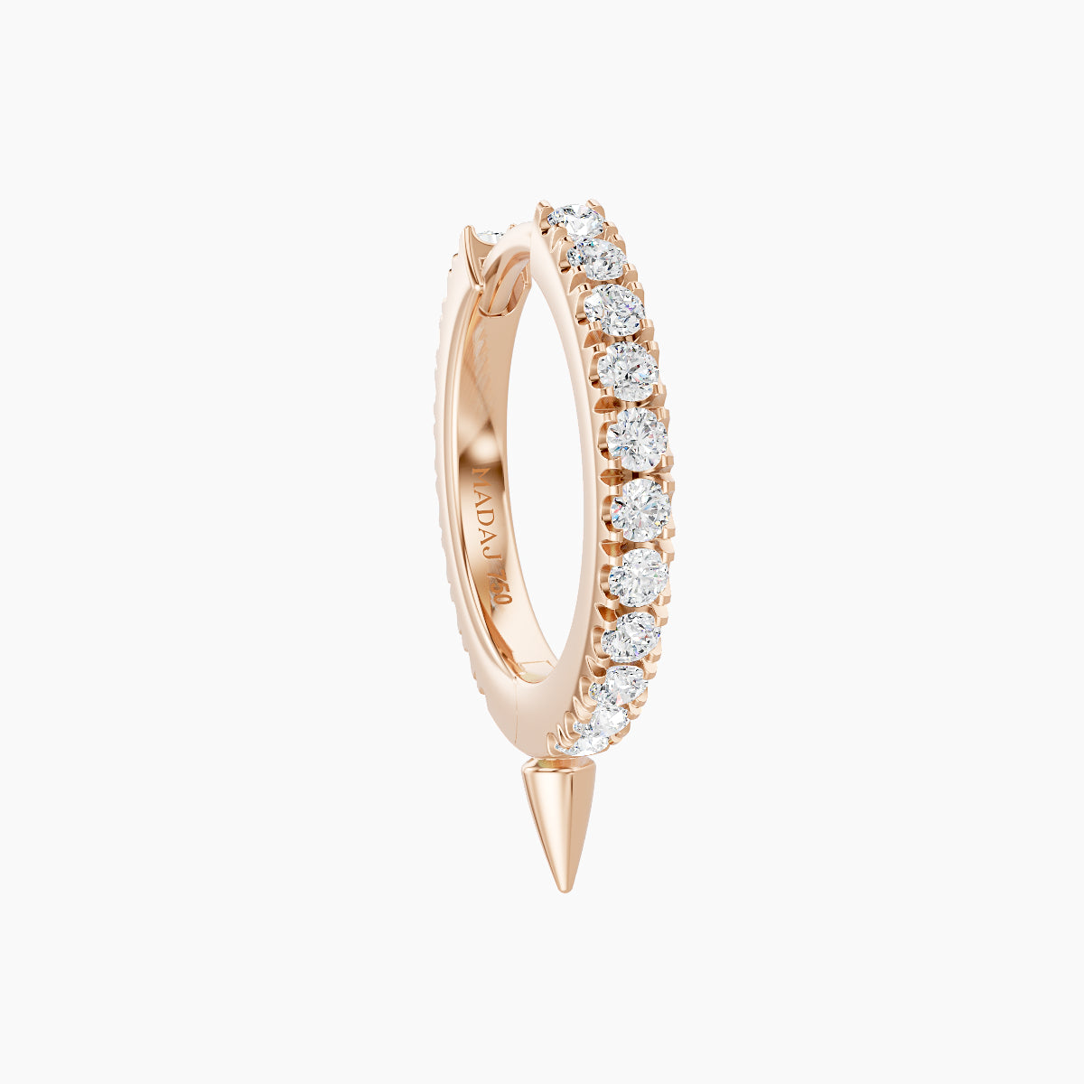 Xuan | 18k Rose Gold 8 mm Spike Diamond Hoop Piercing