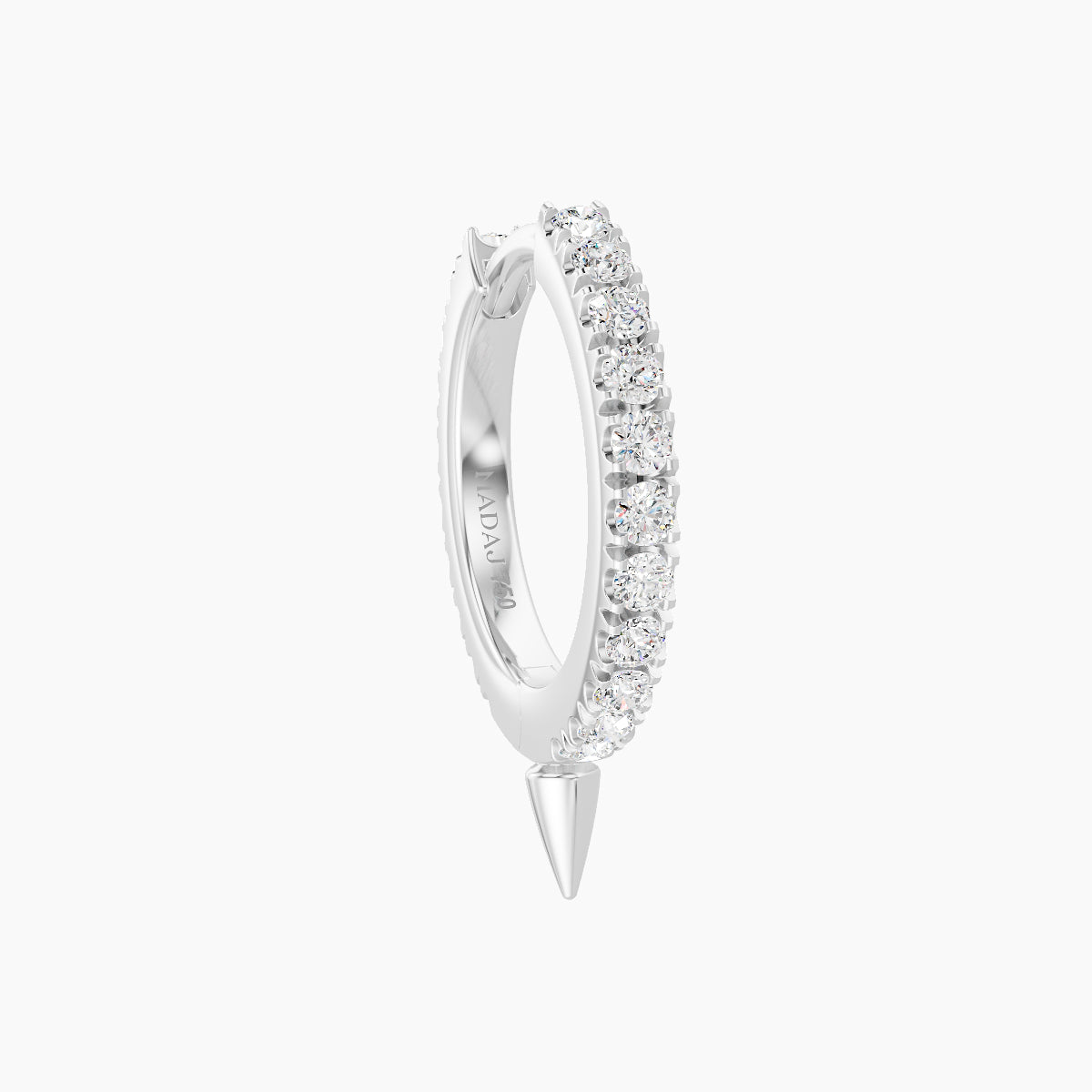 Xuan | 18k White Gold 8 mm Spike Diamond Hoop Piercing