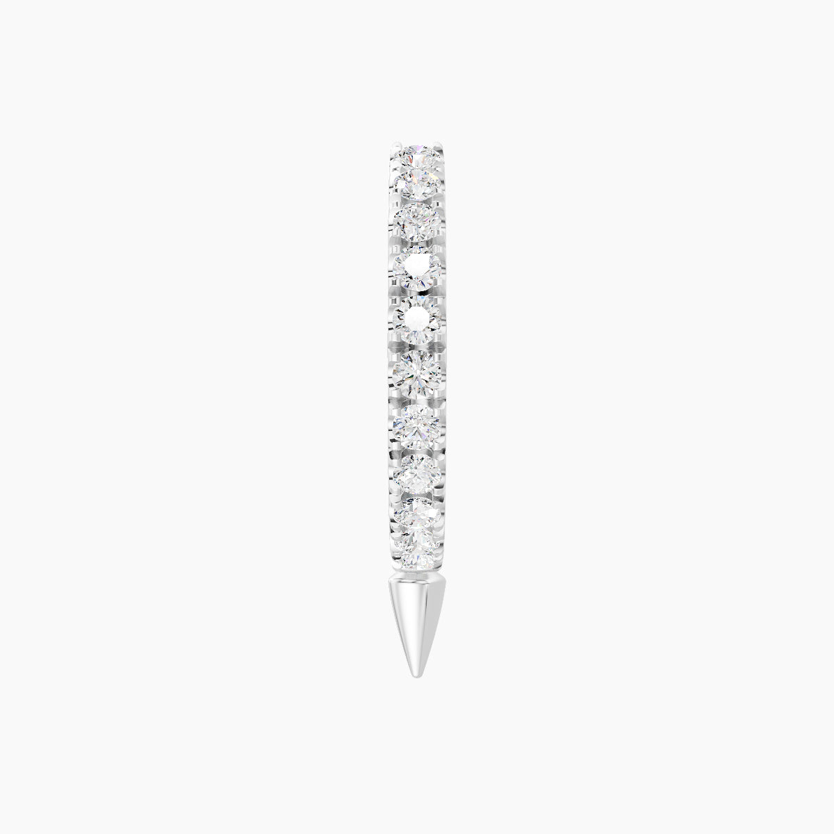 Xuan | 18k White Gold 8 mm Spike Diamond Hoop Piercing