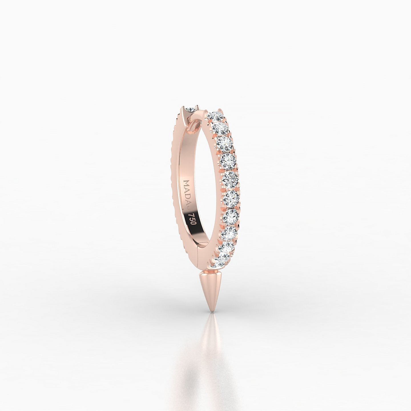 Xuan | 18k Rose Gold 8 mm Spike Diamond Hoop Piercing