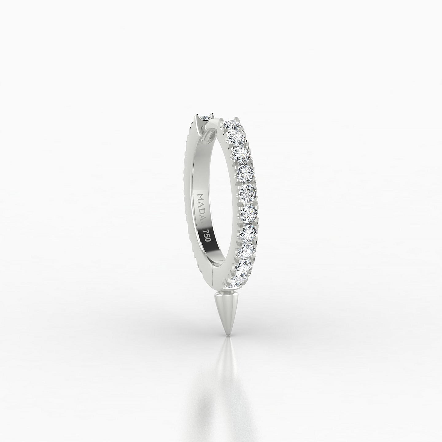 Xuan | 18k White Gold 8 mm Spike Diamond Hoop Piercing