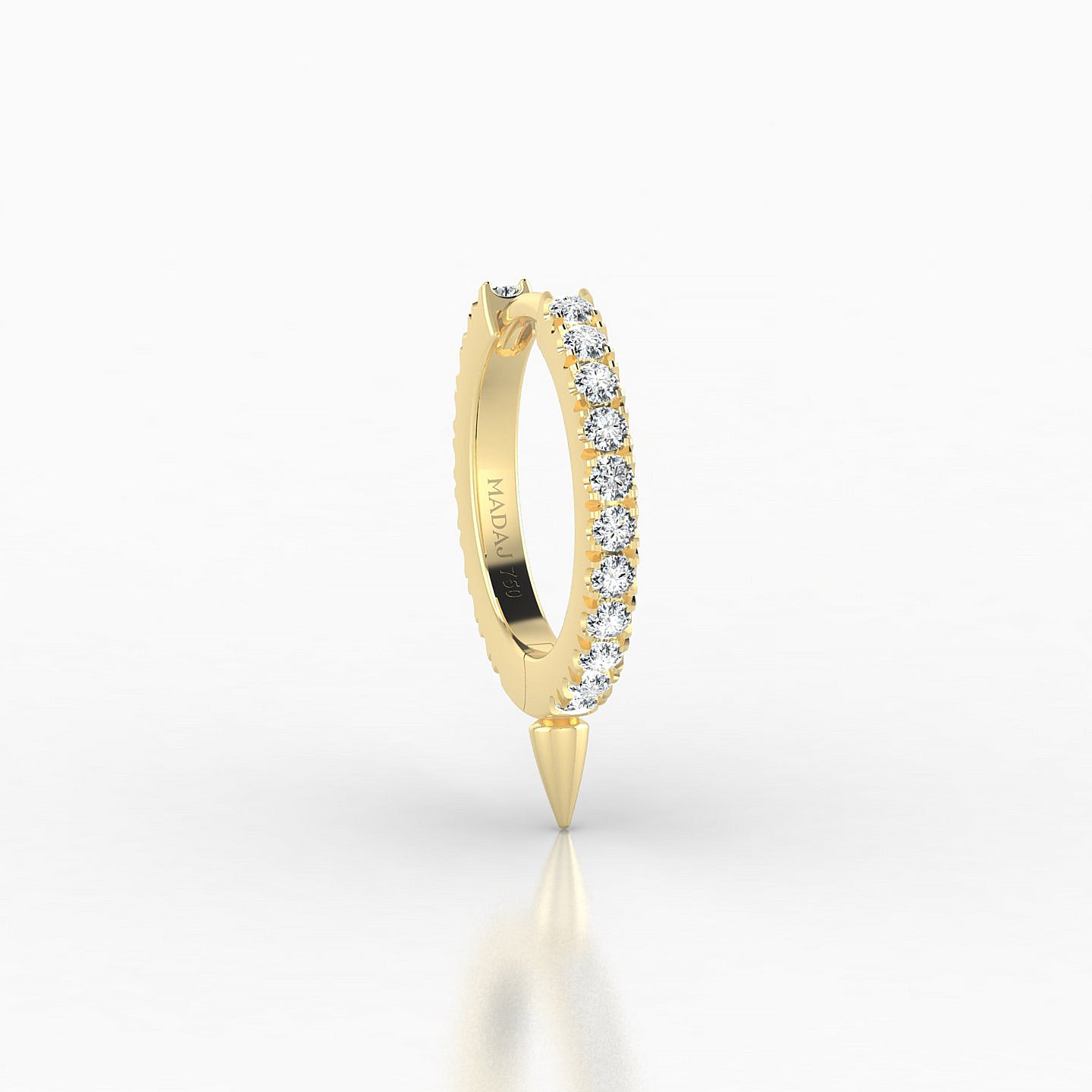 Xuan | 18k Yellow Gold 8 mm Spike Diamond Hoop Piercing