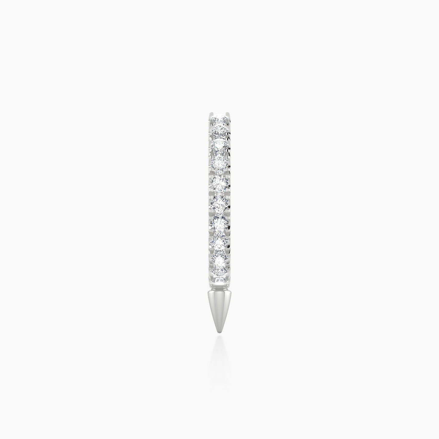 Xuan | 18k White Gold 8 mm Spike Diamond Hoop Piercing