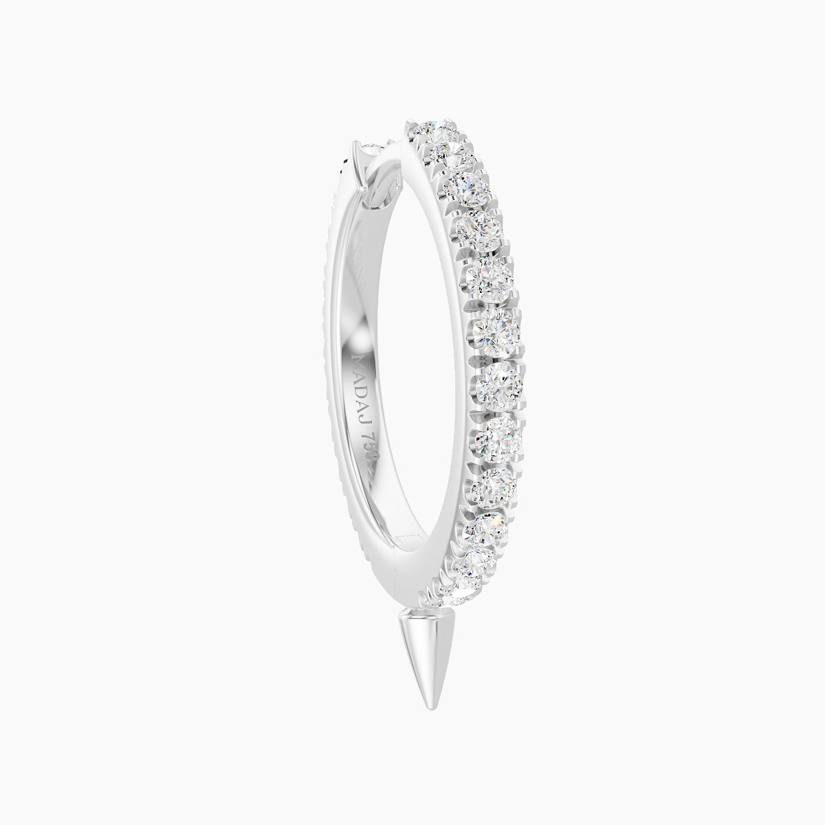 Xuan | 18k White Gold 9.5 mm Spike Diamond Hoop Piercing