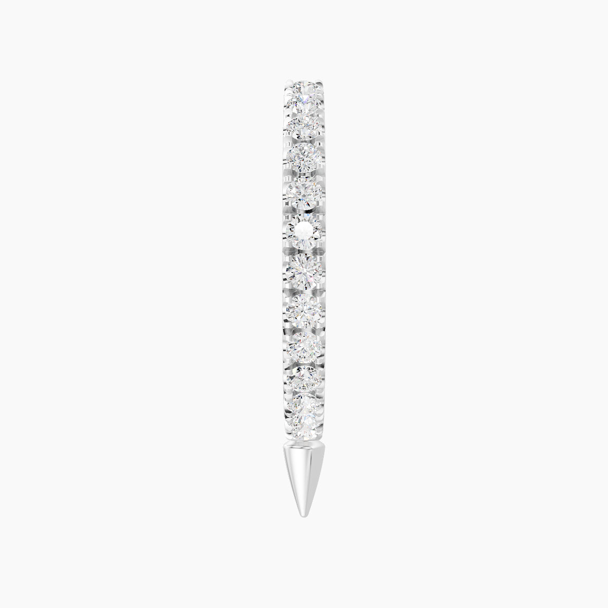 Xuan | 18k White Gold 9.5 mm Spike Diamond Hoop Piercing