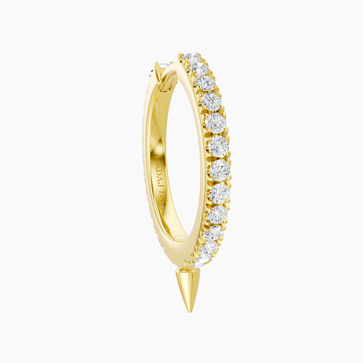 Xuan | 18k Yellow Gold 9.5 mm Spike Diamond Hoop Piercing