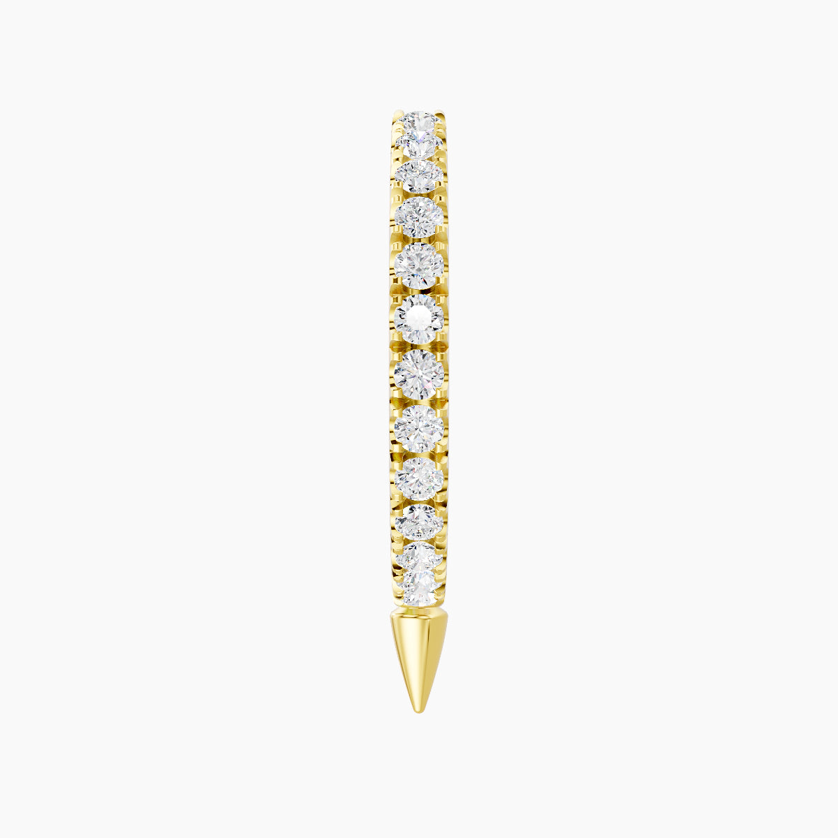 Xuan | 18k Yellow Gold 9.5 mm Spike Diamond Hoop Piercing