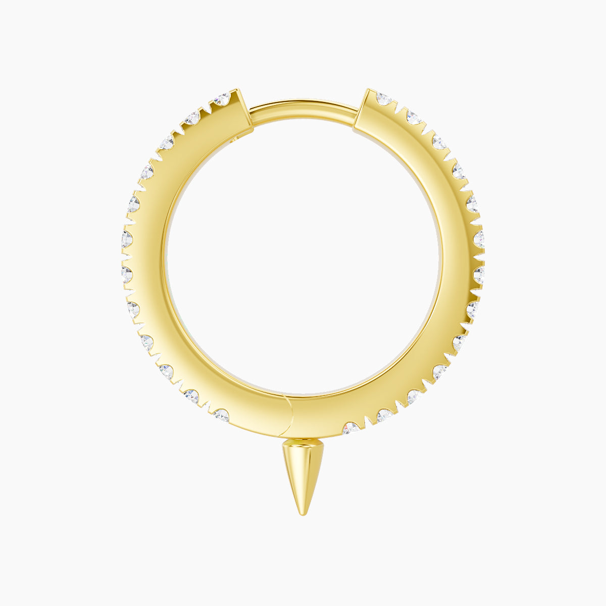 Xuan | 18k Yellow Gold 9.5 mm Spike Diamond Hoop Piercing