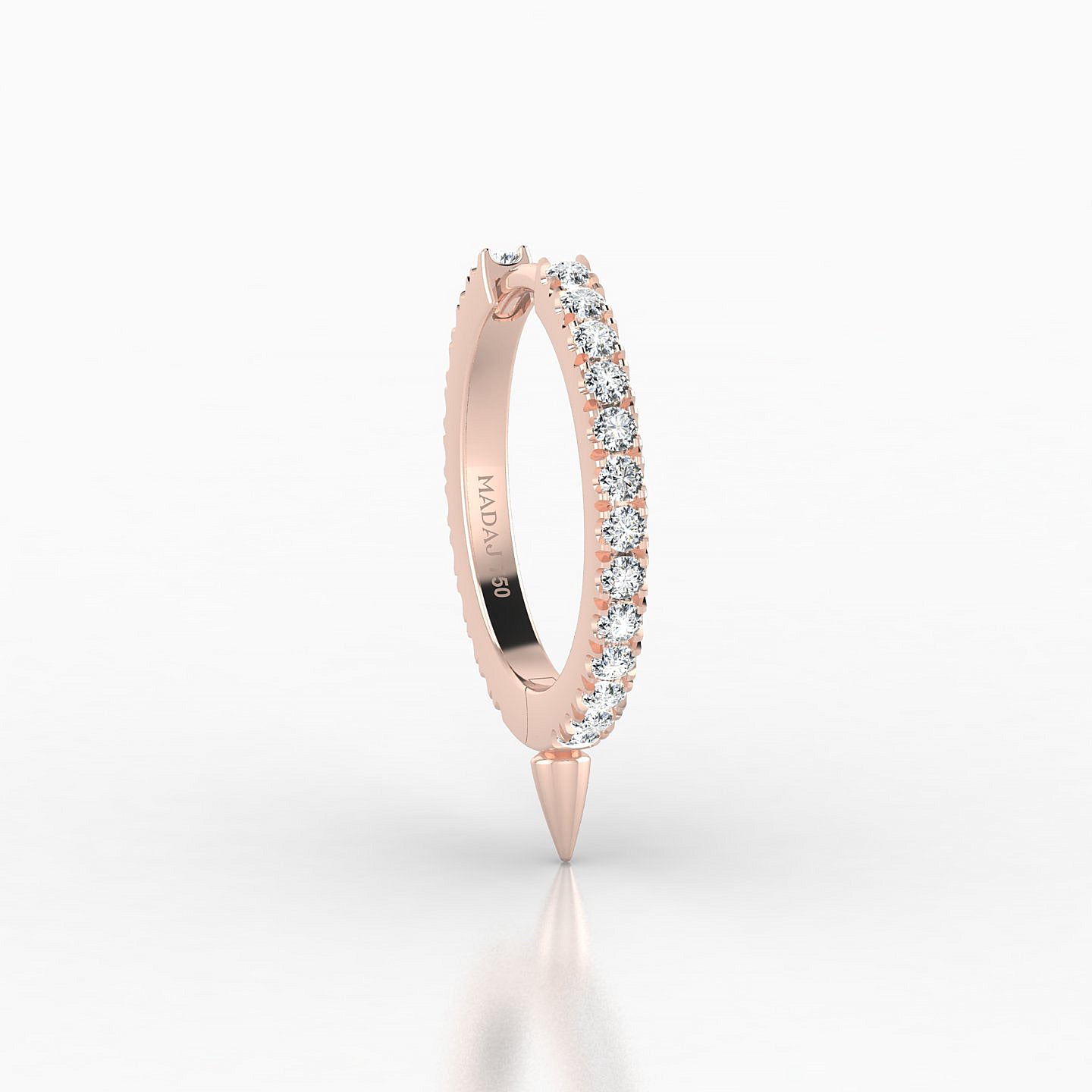 Xuan | 18k Rose Gold 9.5 mm Spike Diamond Hoop Piercing
