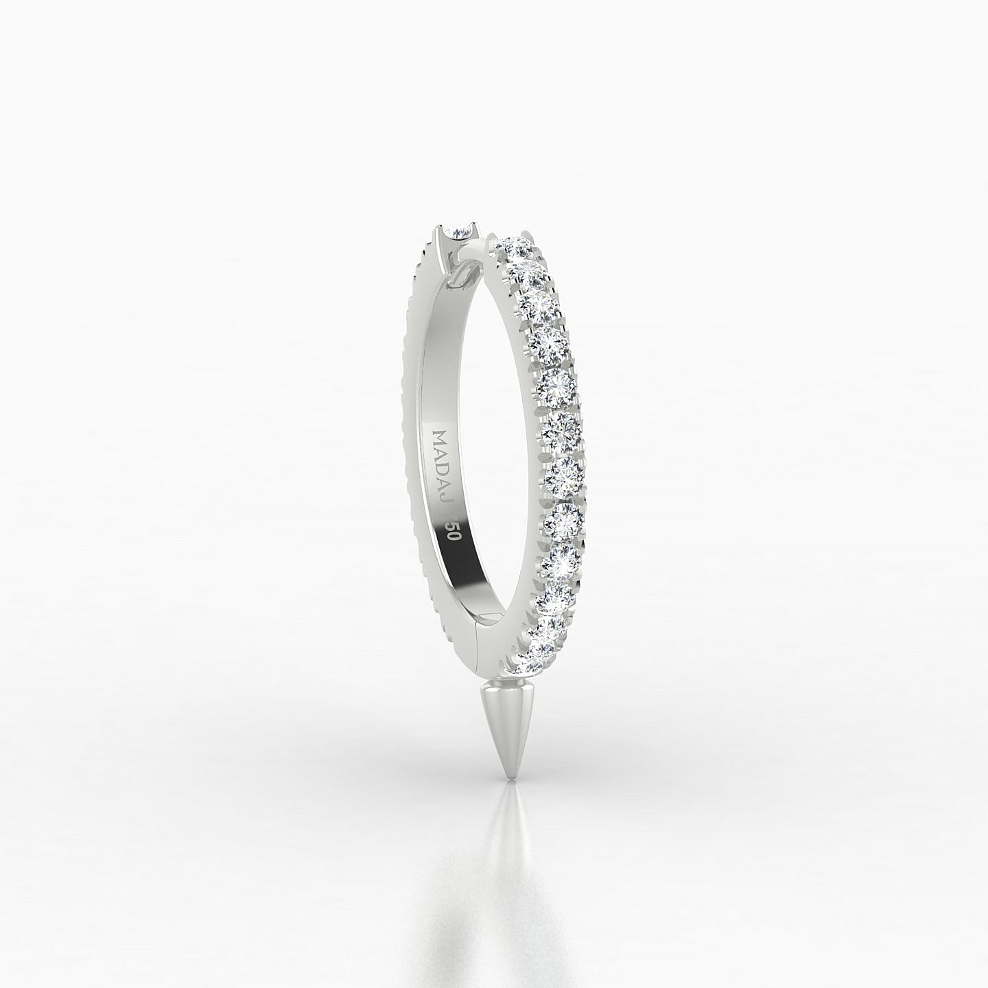 Xuan | 18k White Gold 9.5 mm Spike Diamond Hoop Piercing