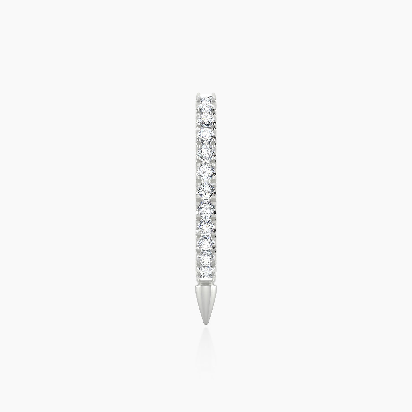 Xuan | 18k White Gold 9.5 mm Spike Diamond Hoop Piercing