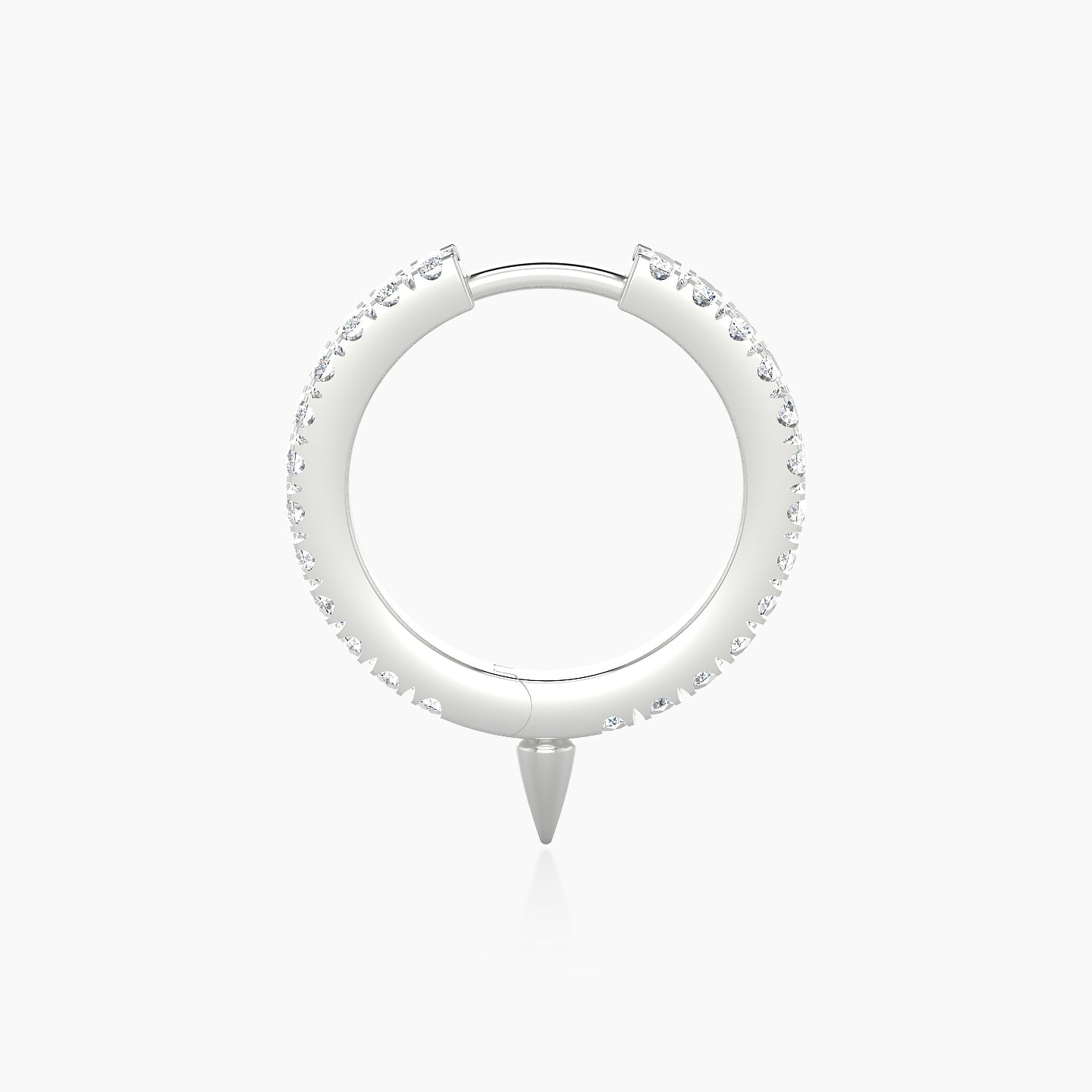Xuan | 18k White Gold 9.5 mm Spike Diamond Hoop Piercing