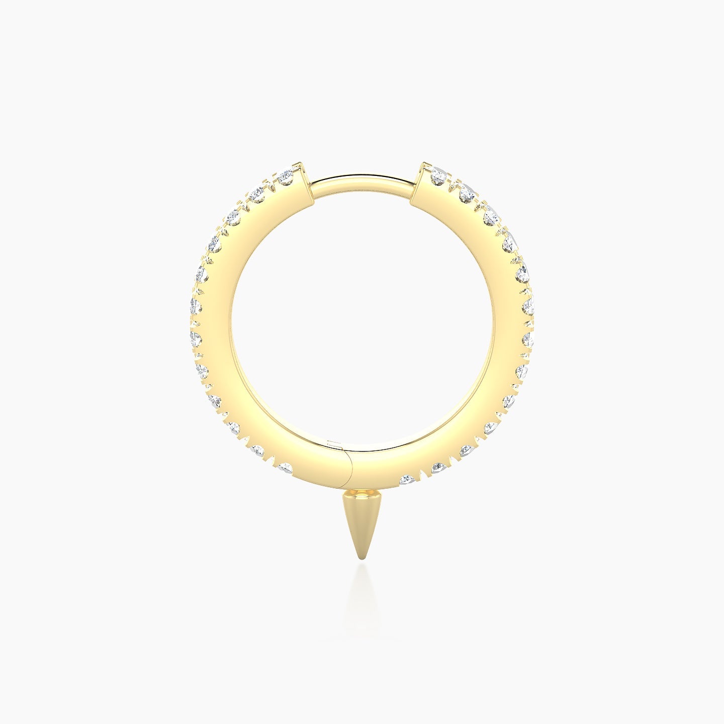 Xuan | 18k Yellow Gold 9.5 mm Spike Diamond Hoop Piercing
