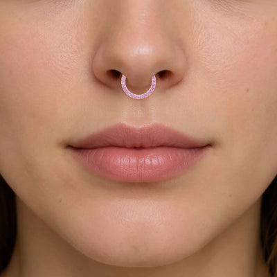 Septum Pink Sapphire Piercing