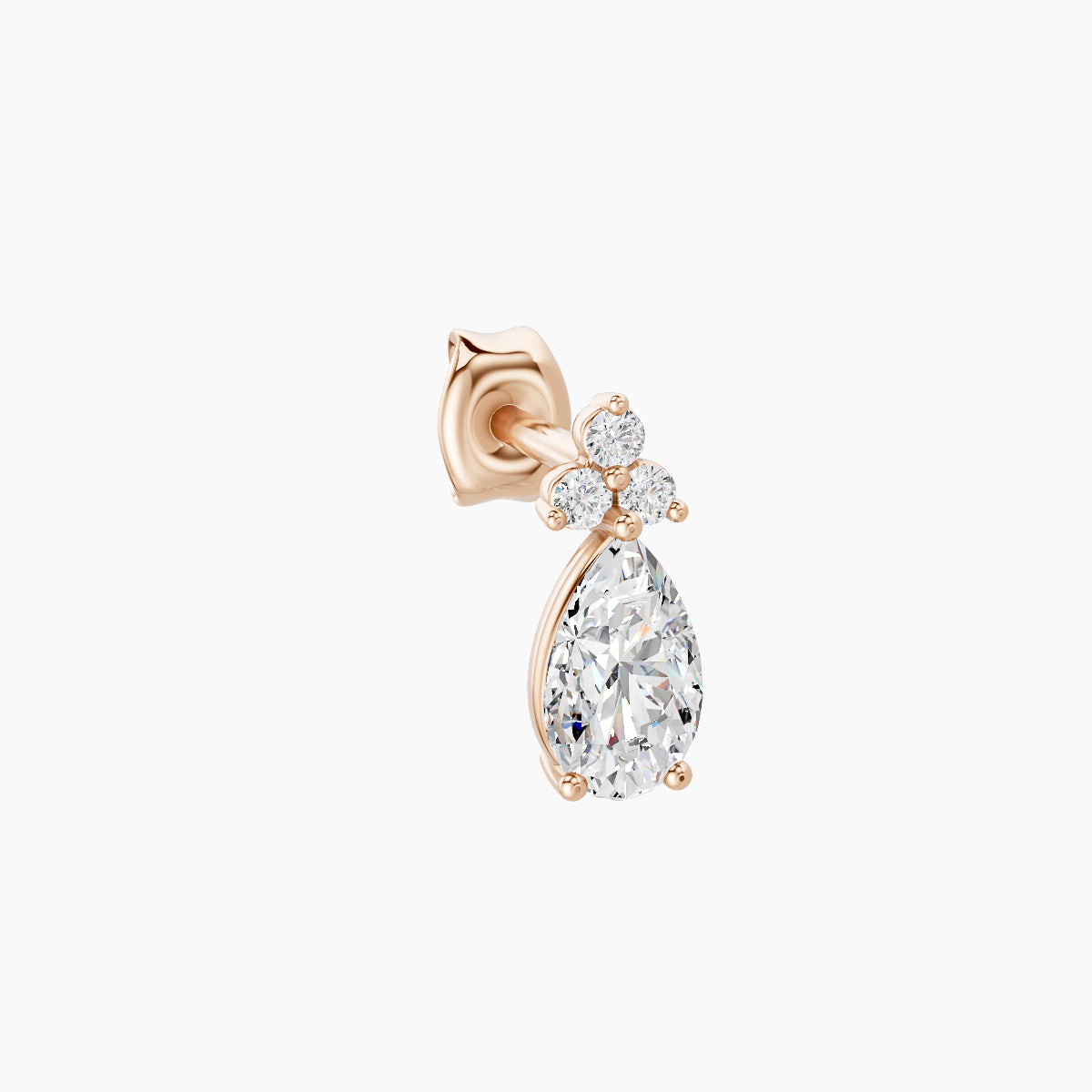 Abeona | 18k Rose Gold 7.5 mm Diamond Earring