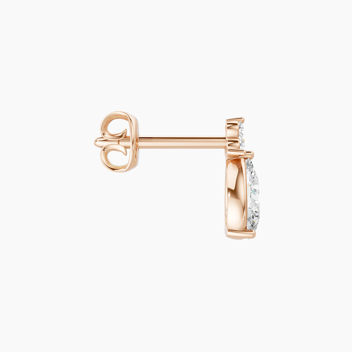 Abeona | 18k Rose Gold 7.5 mm Diamond Earring