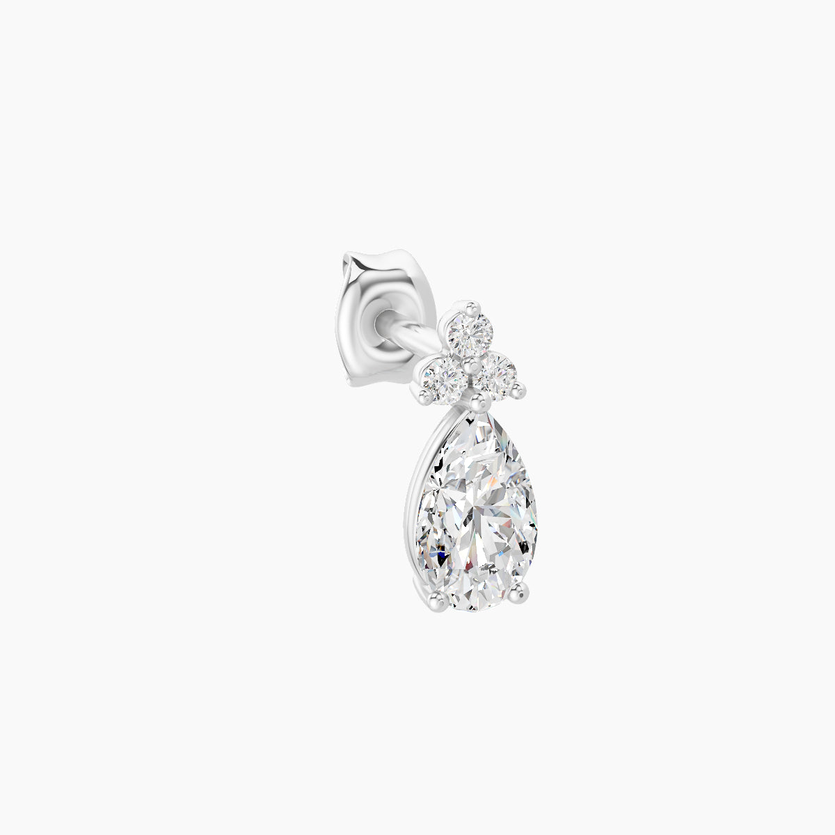 Abeona | 18k White Gold 7.5 mm Diamond Earring