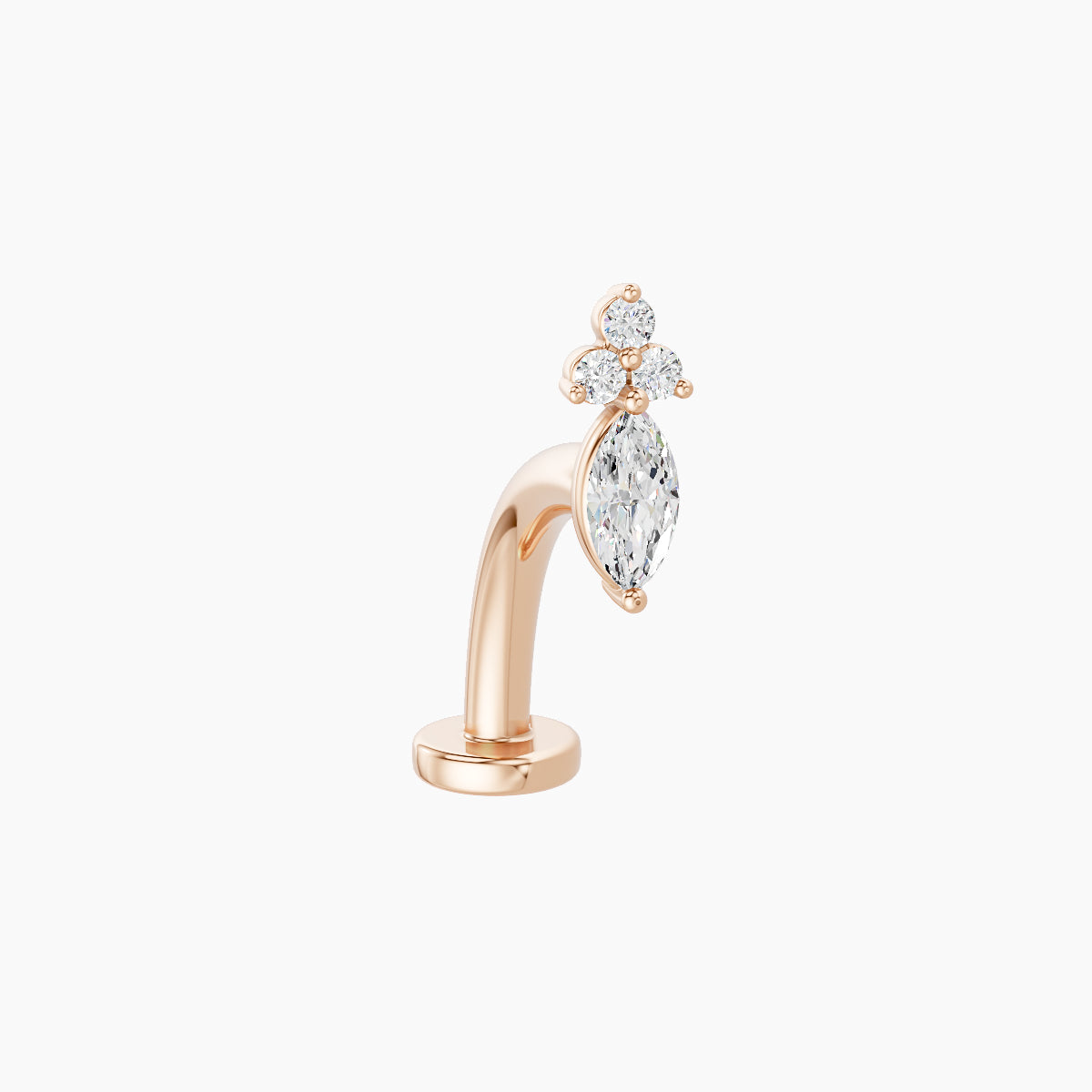 Adeona | 18k Rose Gold 7 mm 10 mm Diamond Floating Navel Piercing