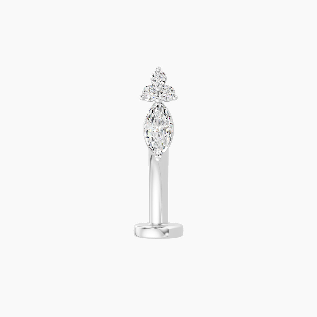 Adeona | 18k White Gold 7 mm 10 mm Diamond Floating Navel Piercing
