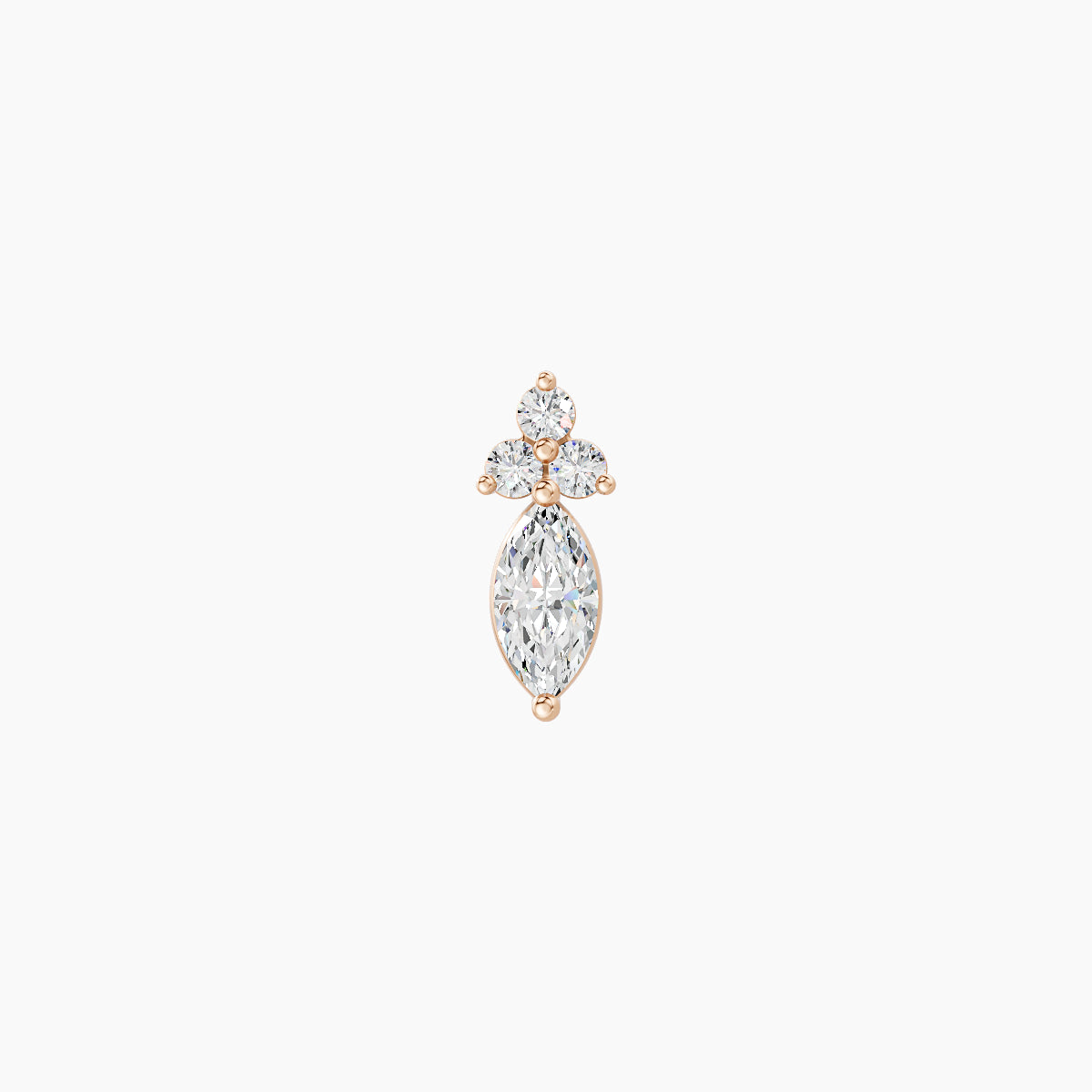 Adeona | 18k Rose Gold 7 mm 5 mm Diamond Piercing