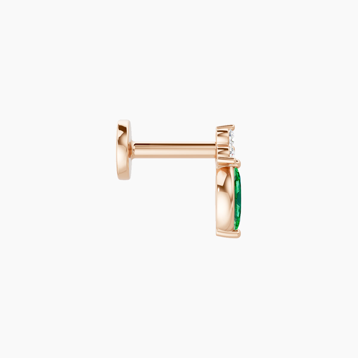 Adeona | 18k Rose Gold 5 mm 7 mm Emerald & Diamond Piercing