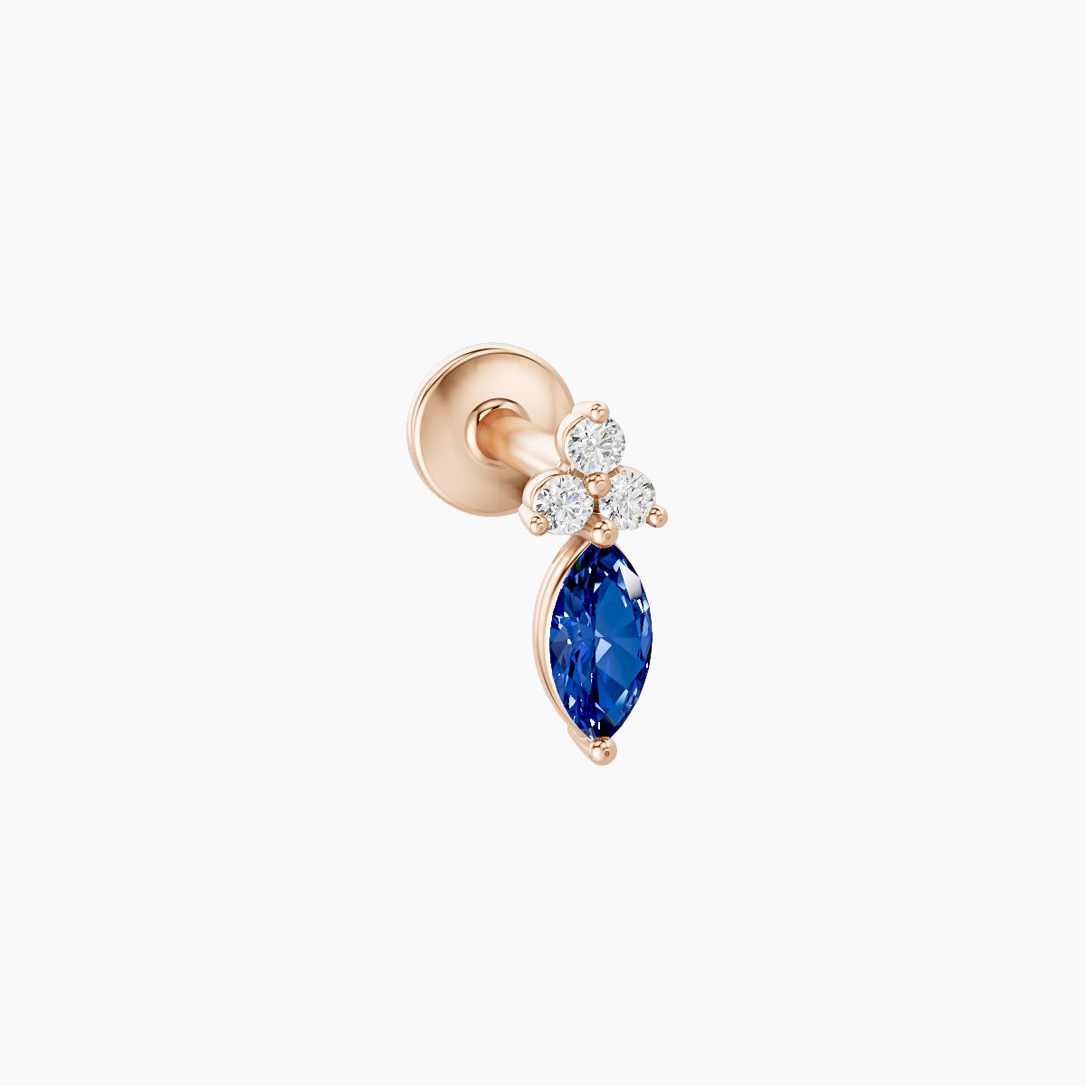 Adeona | 18k Rose Gold 5 mm 7 mm Sapphire & Diamond Piercing