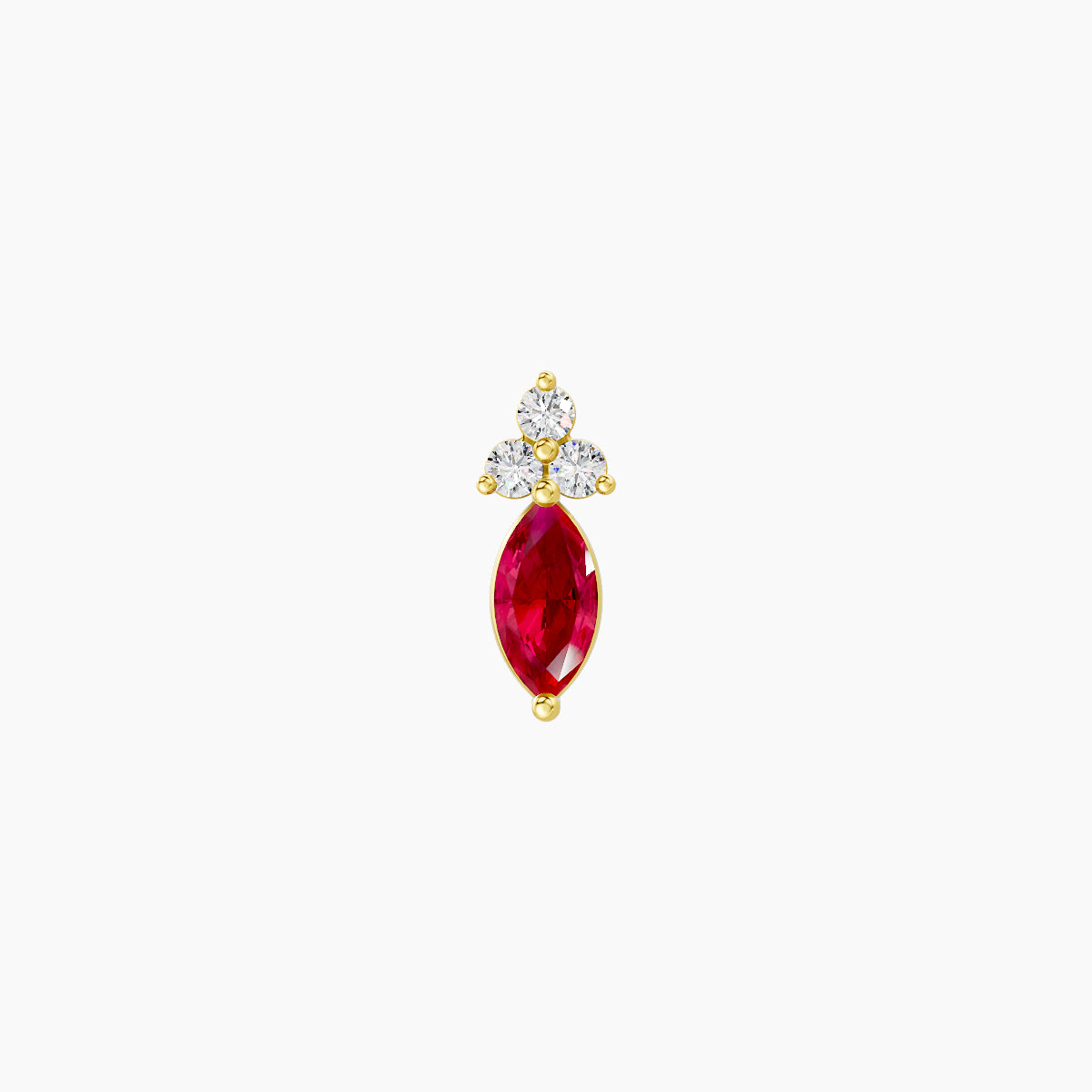 Adeona | 18k Yellow Gold 5 mm 7 mm Ruby & Diamond Piercing