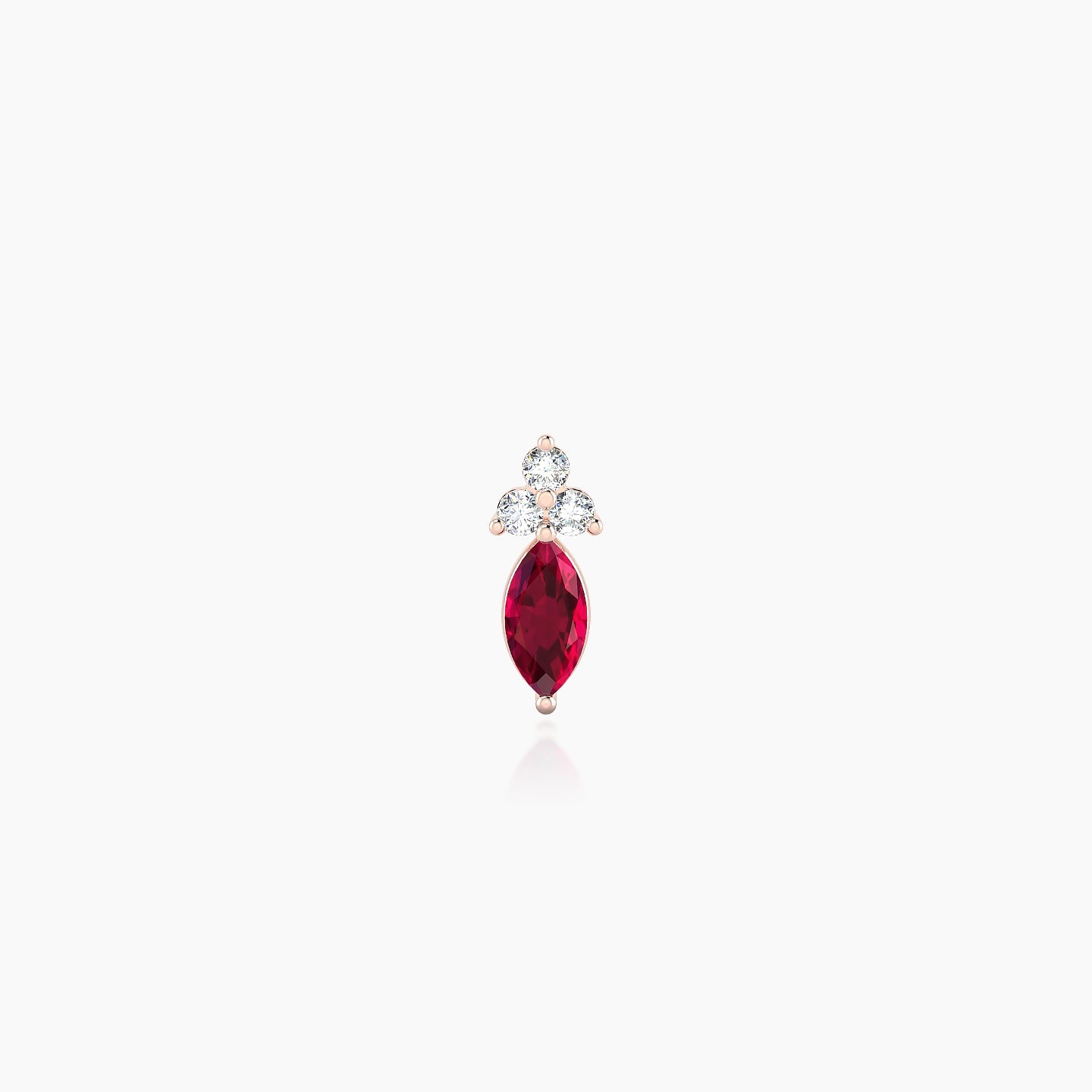 Adeona | 18k Rose Gold 5 mm 7 mm Ruby & Diamond Piercing