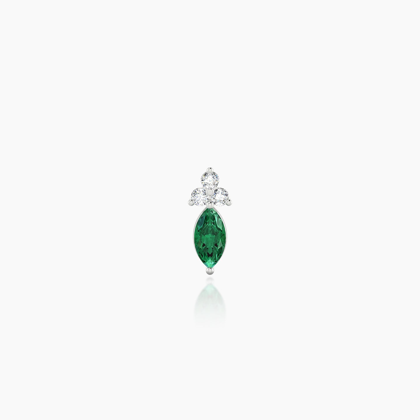 Adeona | 18k White Gold 5 mm 7 mm Emerald & Diamond Piercing