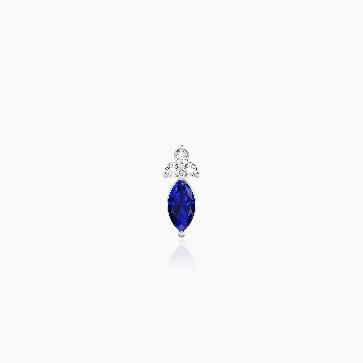 Adeona | 18k White Gold 5 mm 7 mm Sapphire & Diamond Piercing