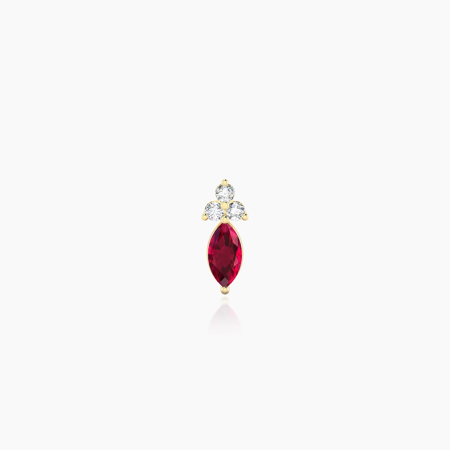 Adeona | 18k Yellow Gold 5 mm 7 mm Ruby & Diamond Piercing