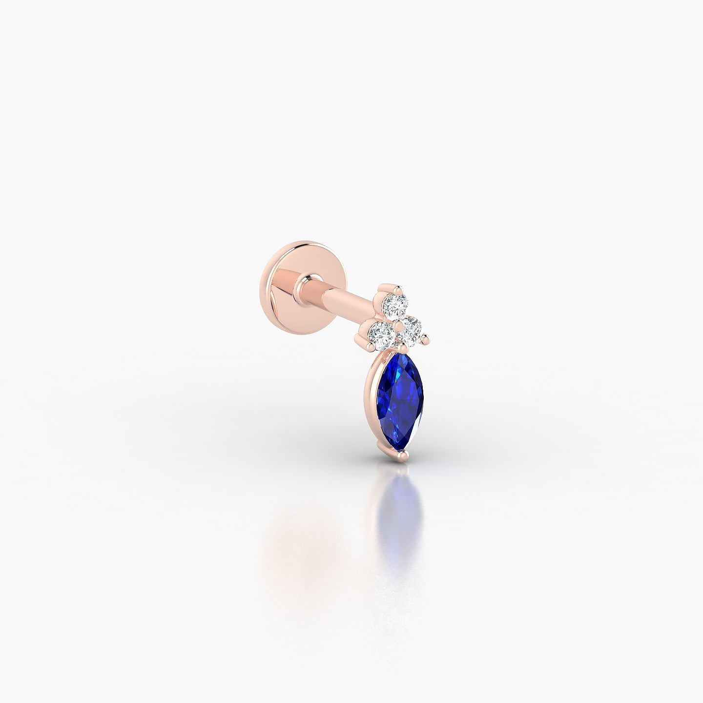 Adeona | 18k Rose Gold 5 mm 7 mm Sapphire & Diamond Piercing