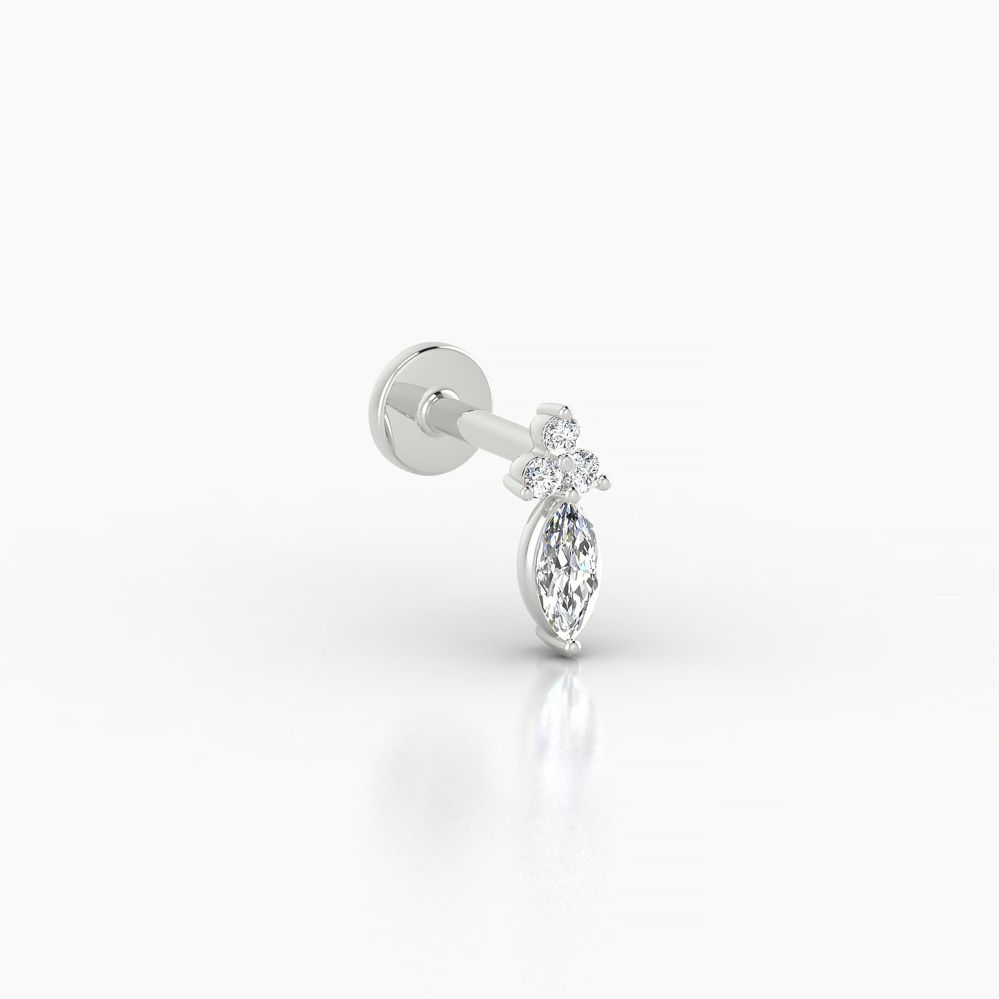 Adeona | 18k White Gold 7 mm 5 mm Diamond Piercing