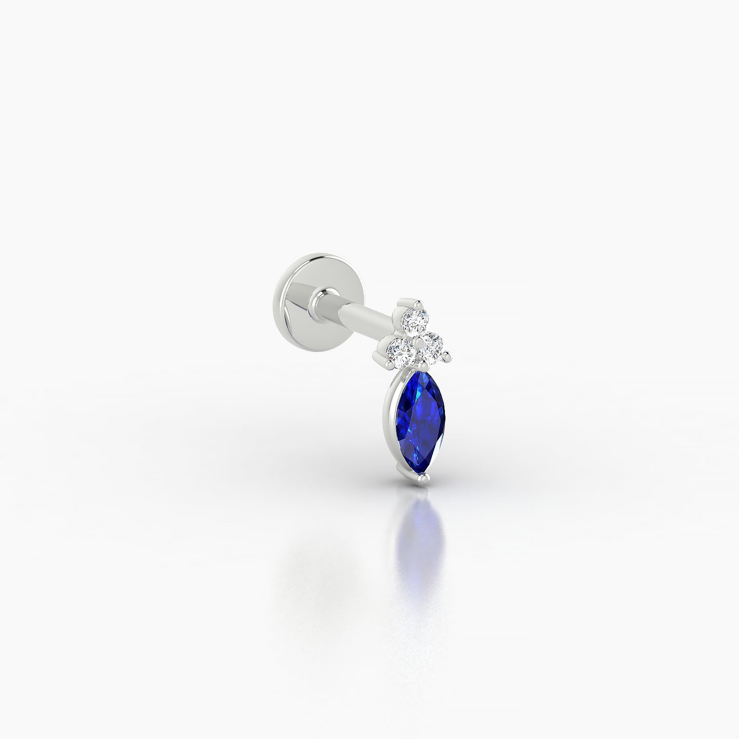 Adeona | 18k White Gold 5 mm 7 mm Sapphire & Diamond Piercing