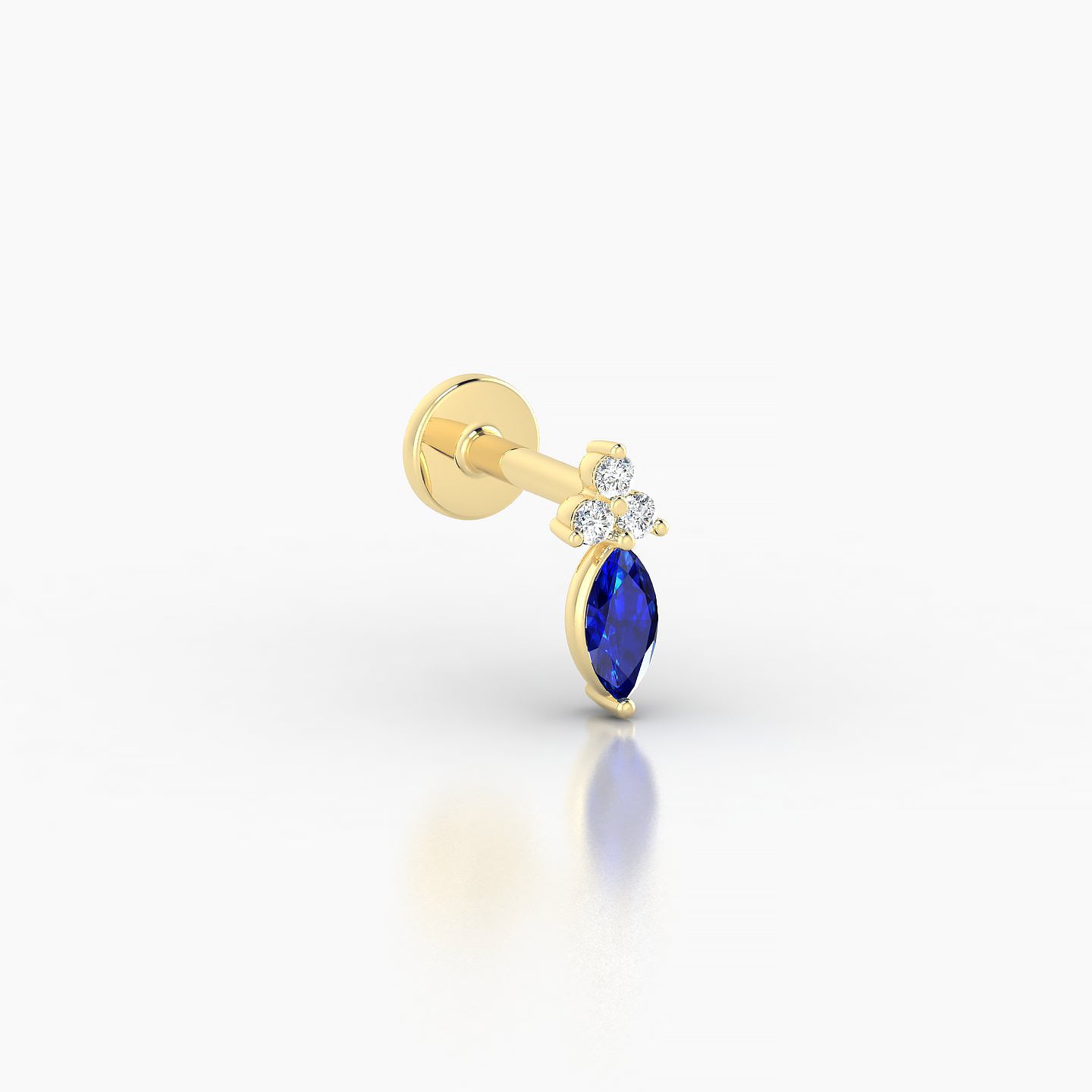 Adeona | 18k Yellow Gold 5 mm 7 mm Sapphire & Diamond Piercing