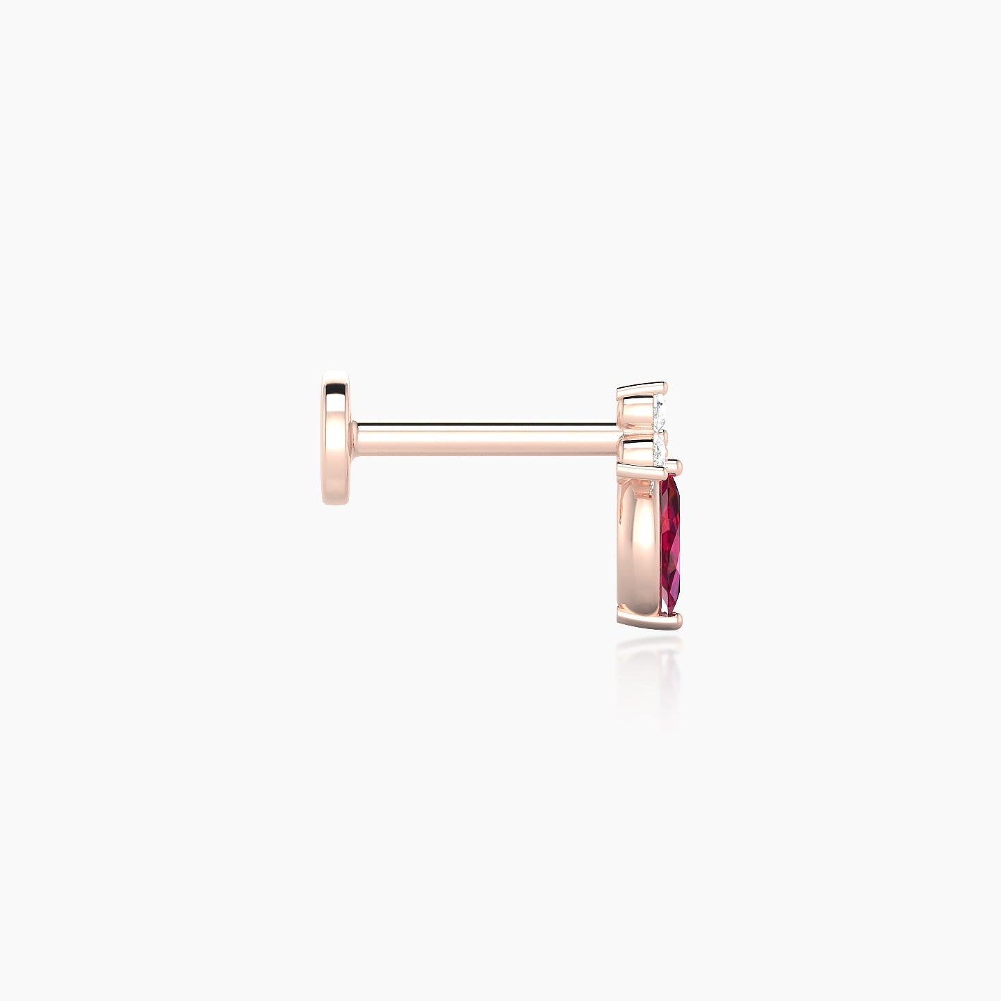 Adeona | 18k Rose Gold 5 mm 7 mm Ruby & Diamond Piercing