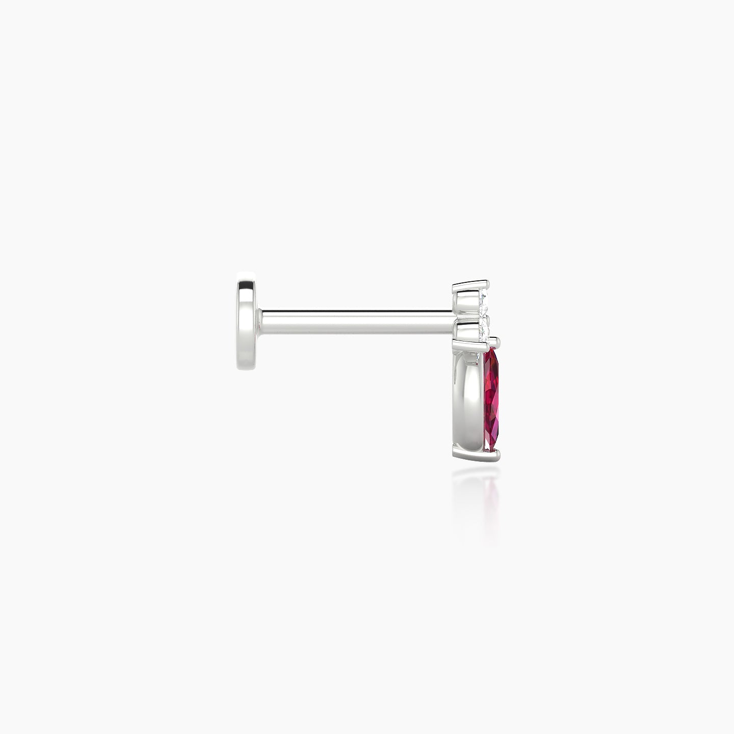 Adeona | 18k White Gold 5 mm 7 mm Ruby & Diamond Piercing