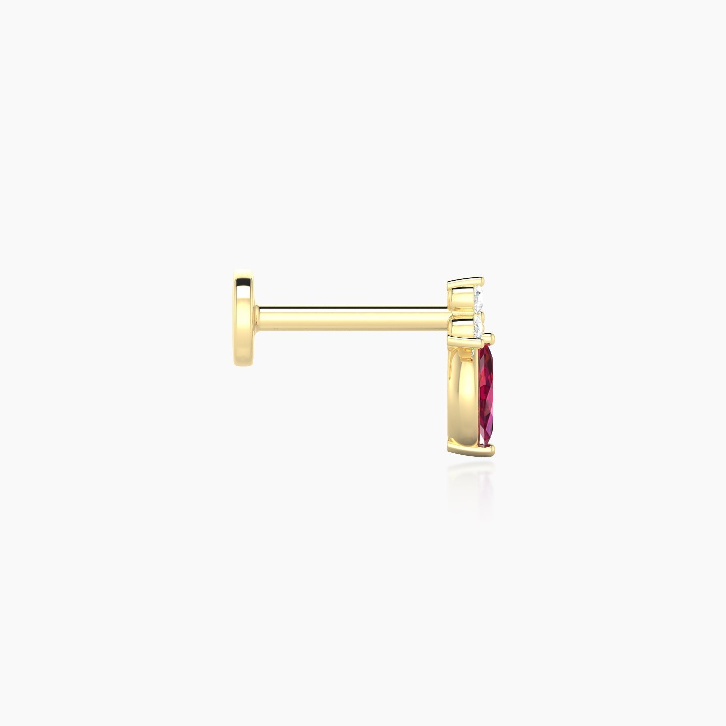 Adeona | 18k Yellow Gold 5 mm 7 mm Ruby & Diamond Piercing