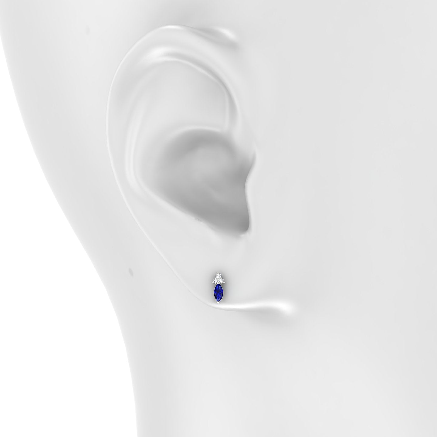 Adeona | 18k White Gold 5 mm 7 mm Sapphire & Diamond Piercing