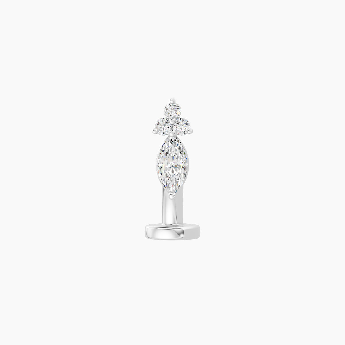 Adeona | 18k White Gold 7 mm 6 mm Diamond Floating Navel Piercing