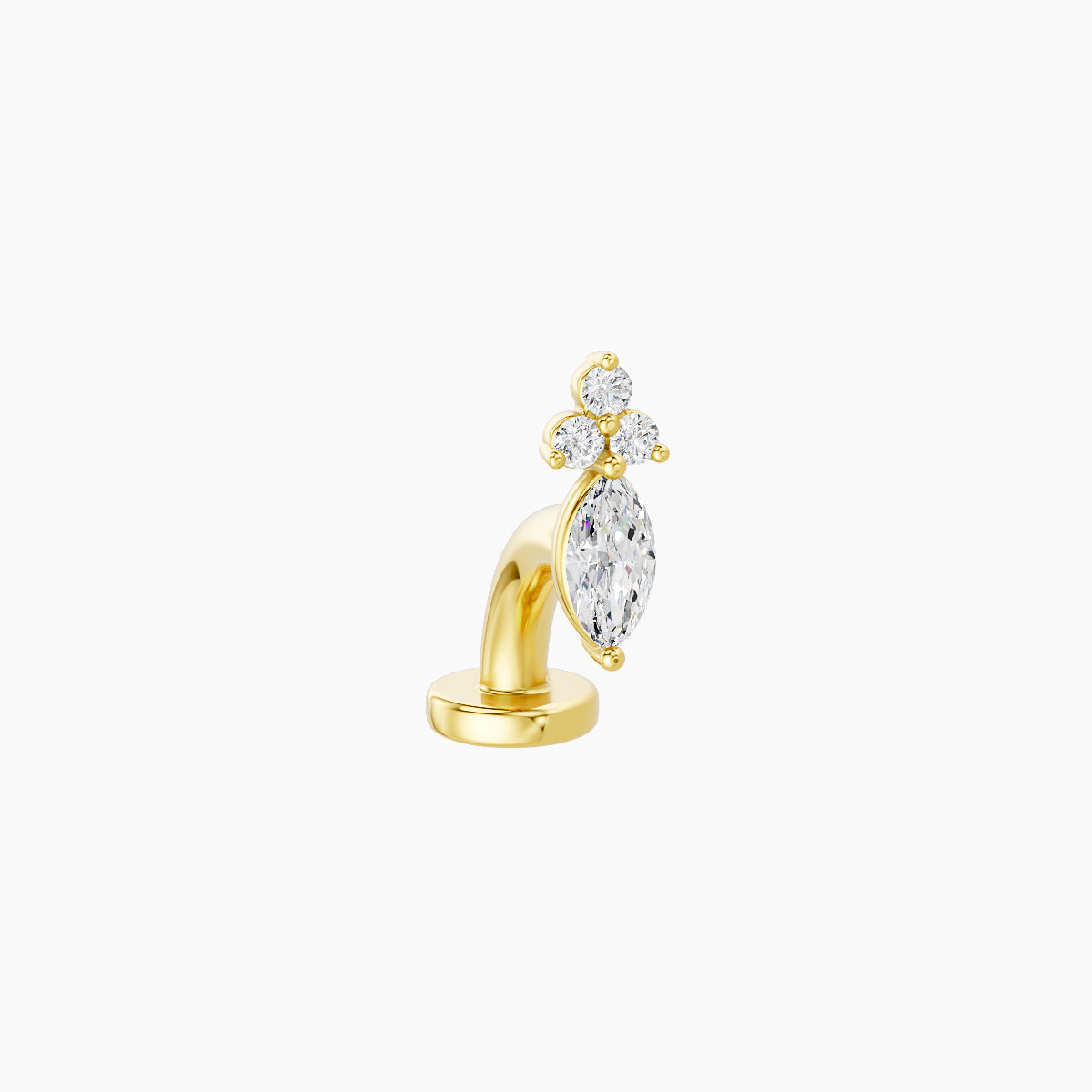 Adeona | 18k Yellow Gold 7 mm 6 mm Diamond Floating Navel Piercing