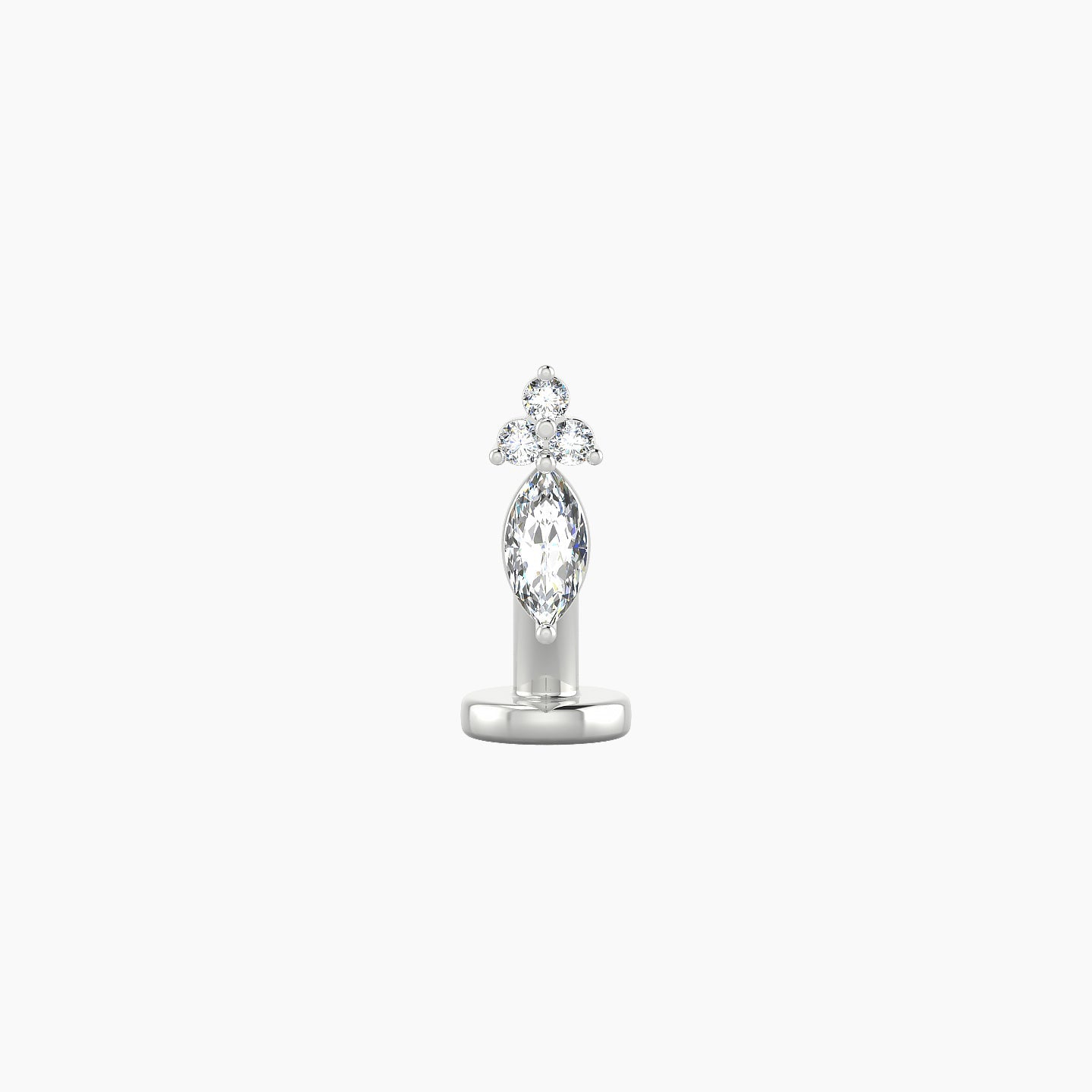 Adeona | 18k White Gold 7 mm 6 mm Diamond Floating Navel Piercing